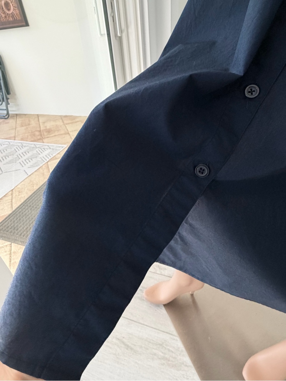 Talbots Classic Navy Button-Front Midi Shirtdress - Navy Size 10 - Picture 2 of 9